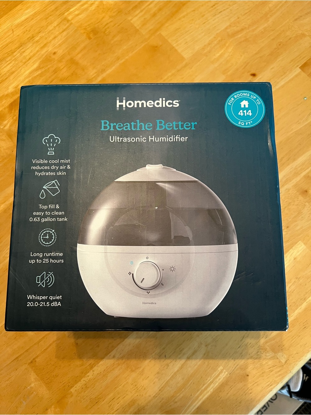 Homedics Ultrasonic Humidifier - White and Dark Gray